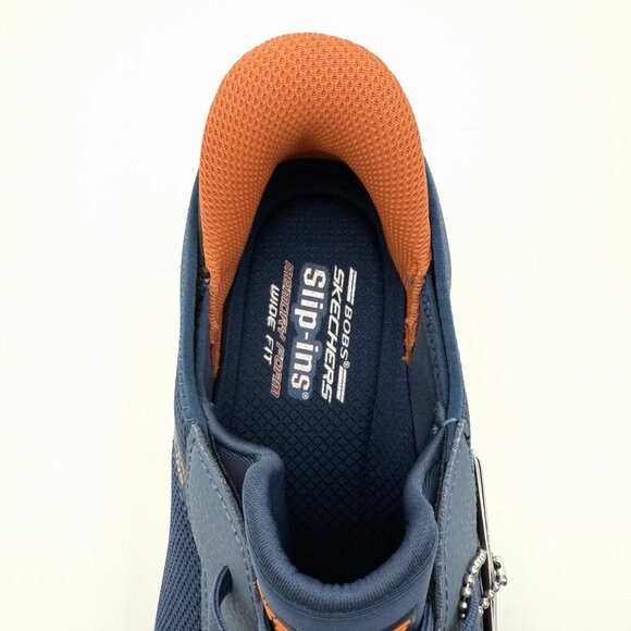 Skechers Men's Wide Fit Hands Free Slip Ins Squad Chaos Solid Tour Sneaker Navy - Picture 8 of 12